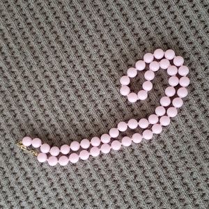 Faux pink "pearl" necklace